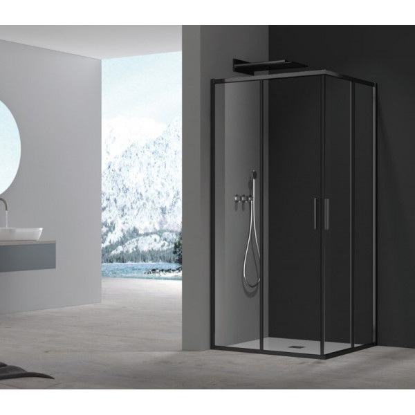 Душова кабіна без піддону Koer SR SC10-90x90x195-TR-07 прозоре скло Easy Clean 6мм, графіт (KR5944)
