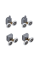 Комплект роликів для кабіни Mixxus Rollers SCP04-2x2 Graphite подвійний 2 вер.+2 ниж.(сірий) (MI8164)