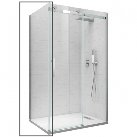 Бічна стінка до кабіни Koer SR SW01-90x200-TR-07 прозоре скло Easy Clean 8мм, графіт (KR5382)