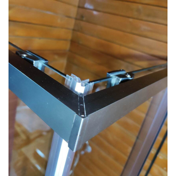 Душова кабіна без піддону Koer SR SC10-90x90x195-TR-07 прозоре скло Easy Clean 6мм, графіт (KR5944)
