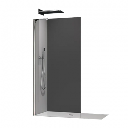 Душова перегородка Koer SR SP02-100x200-TR-01 Walk-In прозоре скло Easy Clean 8мм, хром (KR5395)