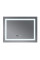 Дзеркало MIXXUS WARM MR02-100x70 з LED Touch, Anti-fog, димером, рег. яскравості, годинником (MI6002)