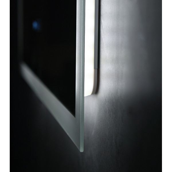 Дзеркало MIXXUS FLAT MR04-100x80 з LED Touch, Anti-fog, димером, рег. яскравості, годинником (MI6927)