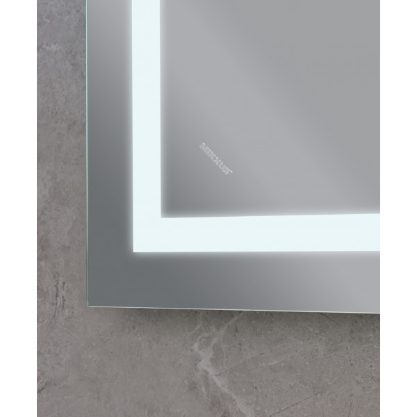 Дзеркало MIXXUS WARM MR02-100x70 з LED Touch, Anti-fog, димером, рег. яскравості, годинником (MI6002)
