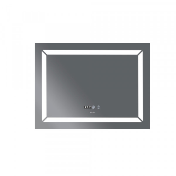 Дзеркало MIXXUS LIGHT MR01-90x70 з LED Touch, Anti-fog, димером, рег. яскравості, годинником (MI5999)