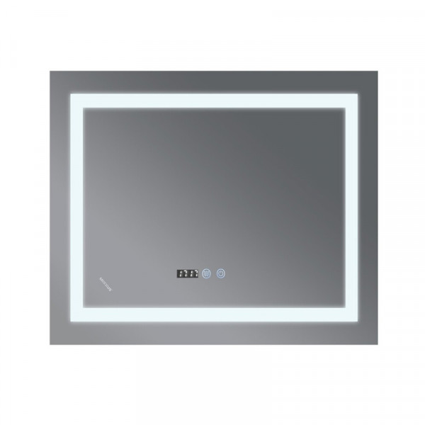 Дзеркало Mixxus WARM MR02-80x80 з Led Touch, Anti-fog, димером, регулятором яскравості, годинником (MI6934)