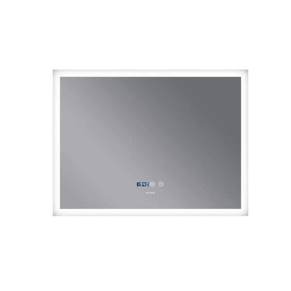 Дзеркало MIXXUS FLAT MR04-100x80 з LED Touch, Anti-fog, димером, рег. яскравості, годинником (MI6927)
