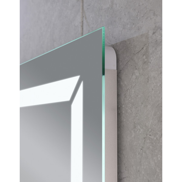 Дзеркало MIXXUS LIGHT MR01-90x70 з LED Touch, Anti-fog, димером, рег. яскравості, годинником (MI5999)