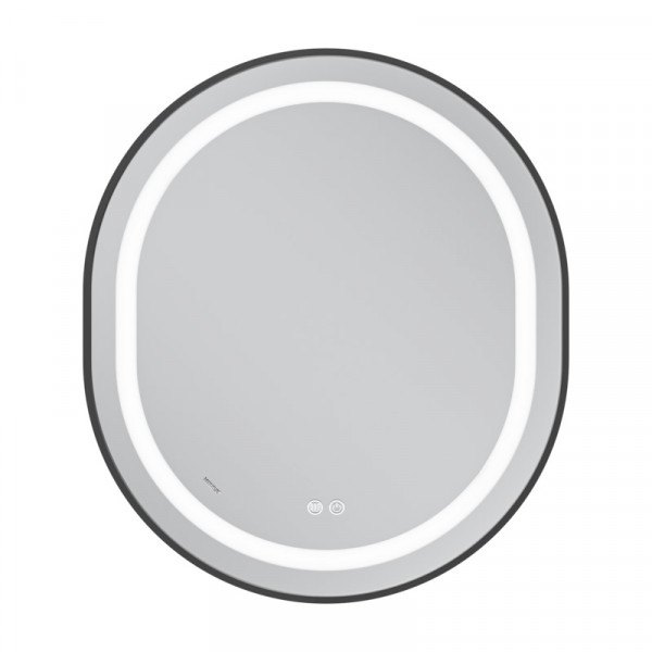 Дзеркало Mixxus Premium ELLIPSE MV05-80x70-Reverse BLACK з Led Touch, Anti-fog, димером (3-6,5kK) (MP6646)
