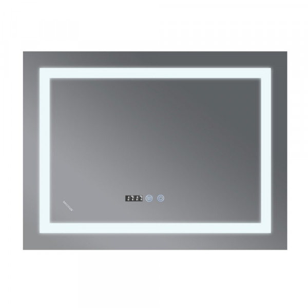 Дзеркало MIXXUS WARM MR02-70x50-CASE з LED Touch, Anti-fog, димером, рег. яскравості, годинником (MI6669)