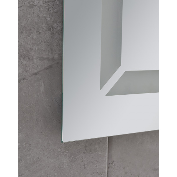 Дзеркало MIXXUS LIGHT MR01-90x70 з LED Touch, Anti-fog, димером, рег. яскравості, годинником (MI5999)