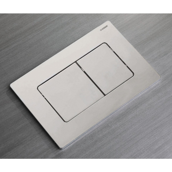 Панель змиву KOER KT-0602-02 240x160x10mm з нержавіючої сталі, кнопка квадратна SUS304 (KR5179)