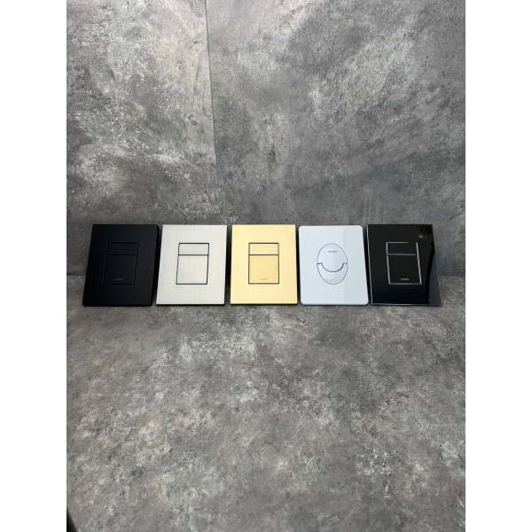 Панель змиву Koer KT-0606-01 157x198x10mm пластикова, кнопка закруглена (колір хром) (KR5342)