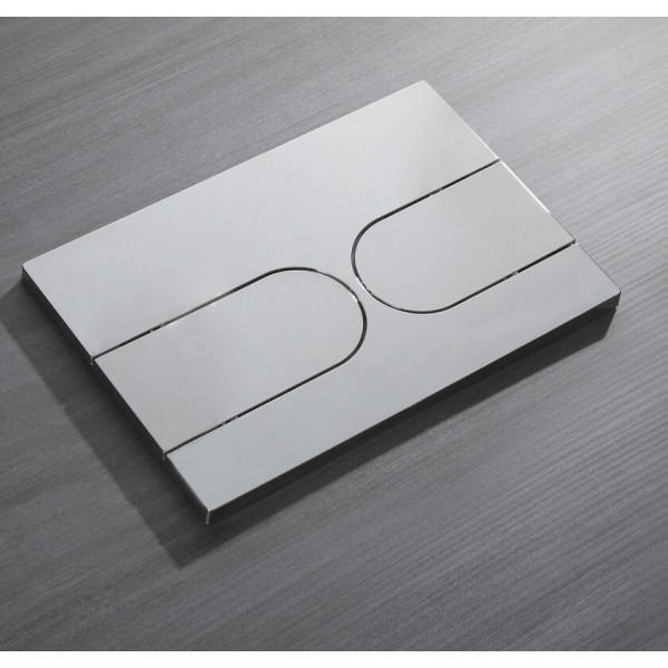 Панель змиву Koer KT-0604-01 240x160x10mm пластикова, кнопка закруглена (колір хром) (KR5323)