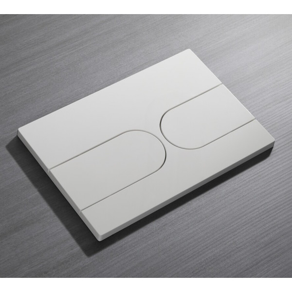 Панель змиву Koer KT-0604-03 240x160x10mm пластикова, кнопка закруглена (колір білий) (KR5322)