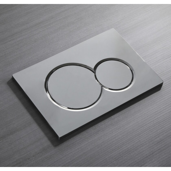 Панель змиву Koer KT-0601-01 240x160x10mm пластикова, кнопка кругла (колір хром) (KR5174)