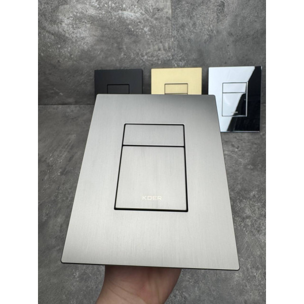 Панель змиву Koer KT-0607-07 157x198x10mm пластикова, кнопка квадратна (колір графіт) (KR5345)