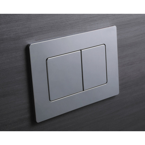 Панель змиву KOER KT-0602-01 240x160x10mm пластикова, кнопка квадратна (колір хром) (KR5178)