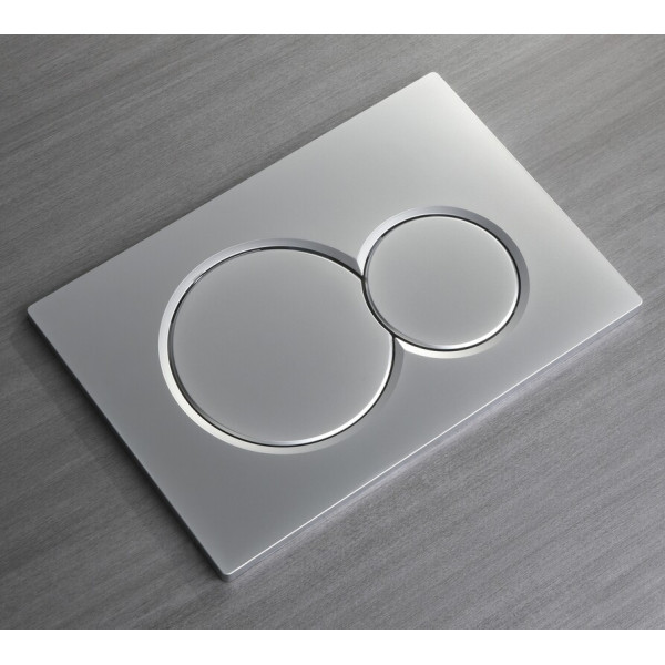 Панель змиву Koer KT-0601-14 240x160x10mm пластикова, кнопка кругла (колір сатин) (KR5177)