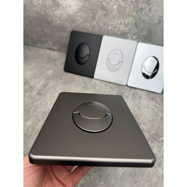Панель змиву Koer KT-0606-07 157x198x10mm пластикова, кнопка закруглена (колір графіт) (KR5712)