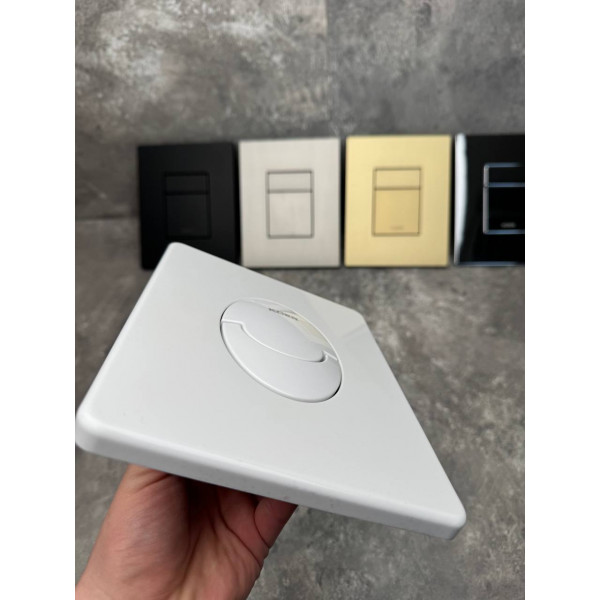 Панель змиву Koer KT-0606-03 157x198x10mm пластикова, кнопка закруглена (колір білий) (KR5713)