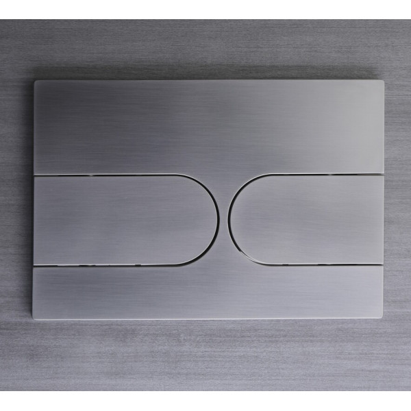 Панель змиву Koer KT-0604-07 240x160x10mm пластикова, кнопка закруглена (колір графіт) (KR5325)
