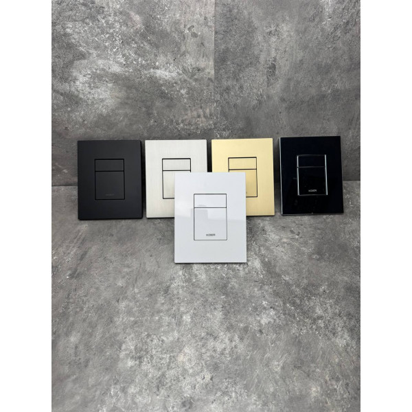 Панель змиву Koer KT-0607-01 157x198x10mm пластикова, кнопка квадратна (колір хром) (KR5344)