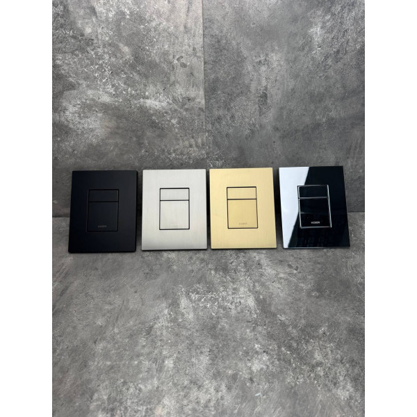 Панель змиву Koer KT-0607-03 157x198x10mm пластикова, кнопка квадратна (колір білий) (KR5714)
