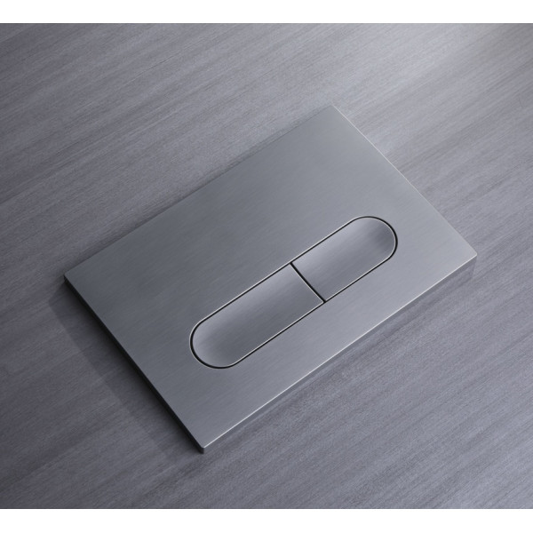 Панель змиву KOER KT-0608-07 240x160x10mm пластикова, кнопка закруглена (колір графіт) (KR6128)