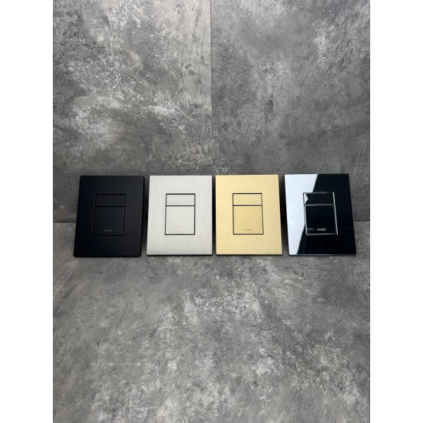 Панель змиву Koer KT-0607-07 157x198x10mm пластикова, кнопка квадратна (колір графіт) (KR5345)