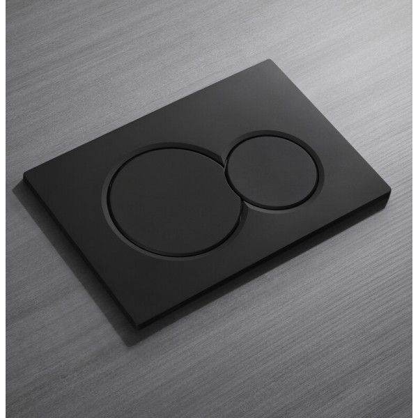 Панель змиву Koer KT-0601-05 240x160x10mm пластикова, кнопка кругла (колір чорний матовий) (KR5176)