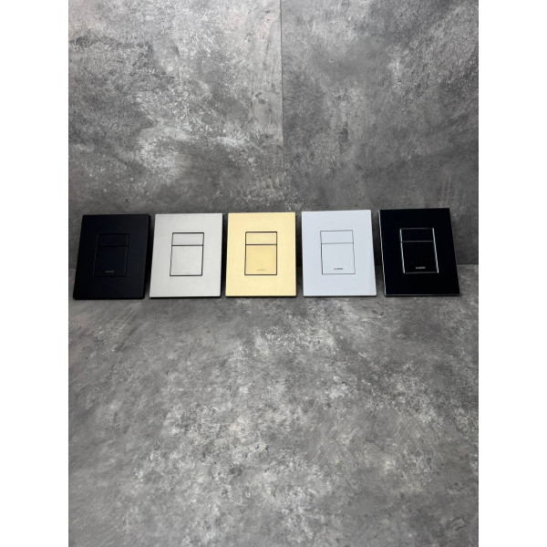 Панель змиву Koer KT-0607-03 157x198x10mm пластикова, кнопка квадратна (колір білий) (KR5714)
