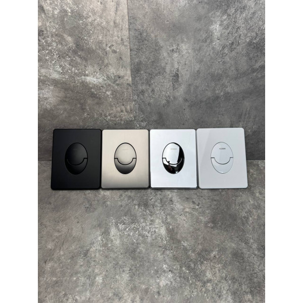 Панель змиву Koer KT-0606-05 157x198x10mm пластикова, кнопка закруглена (колір чорний матовий) (KR5343)