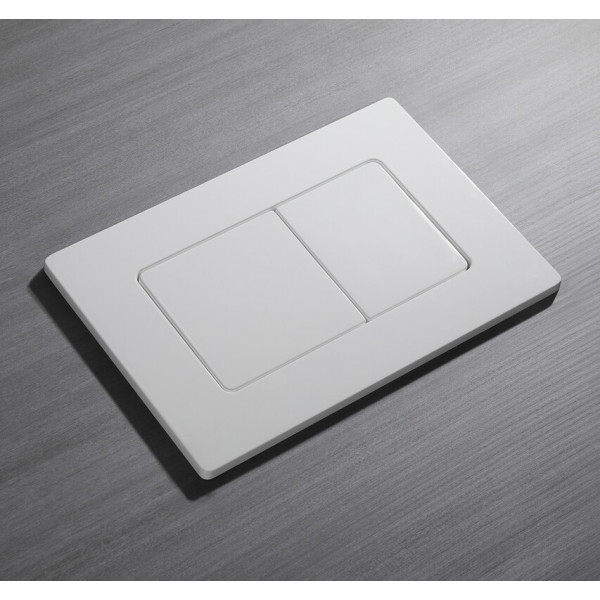 Панель змиву Koer KT-0602-03 240x160x10mm пластикова, кнопка квадратна (колір білий) (KR5180)