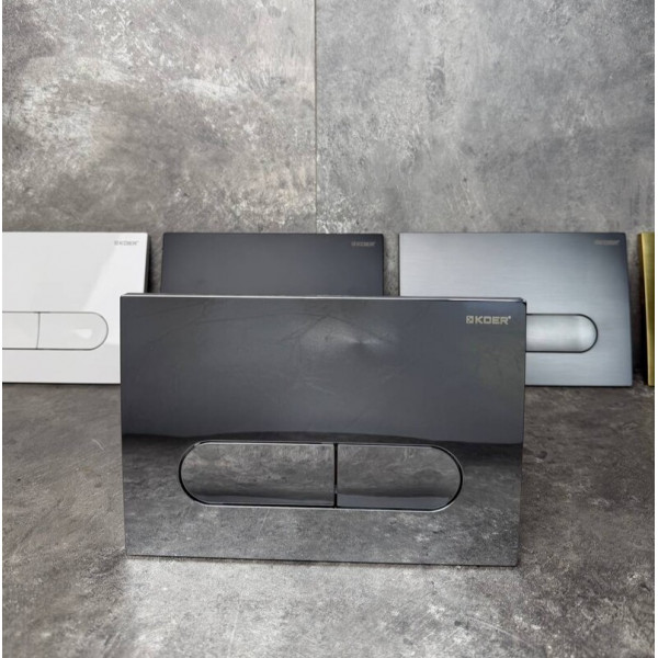 Панель змиву Koer KT-0608-01 240x160x10mm пластикова, кнопка закруглена (колір хром) (KR6124)