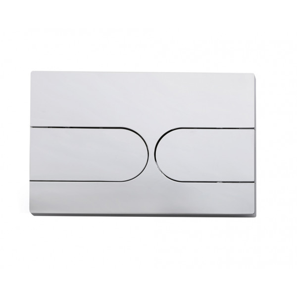 Панель змиву Koer KT-0604-01 240x160x10mm пластикова, кнопка закруглена (колір хром) (KR5323)