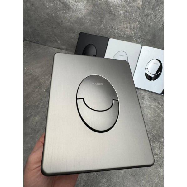 Панель змиву Koer KT-0606-07 157x198x10mm пластикова, кнопка закруглена (колір графіт) (KR5712)