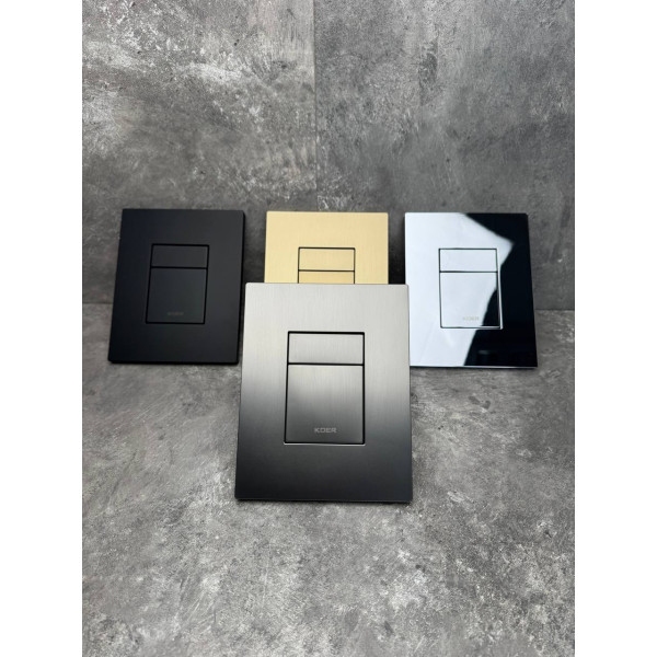 Панель змиву Koer KT-0607-07 157x198x10mm пластикова, кнопка квадратна (колір графіт) (KR5345)