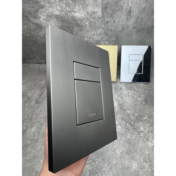 Панель змиву Koer KT-0607-07 157x198x10mm пластикова, кнопка квадратна (колір графіт) (KR5345)