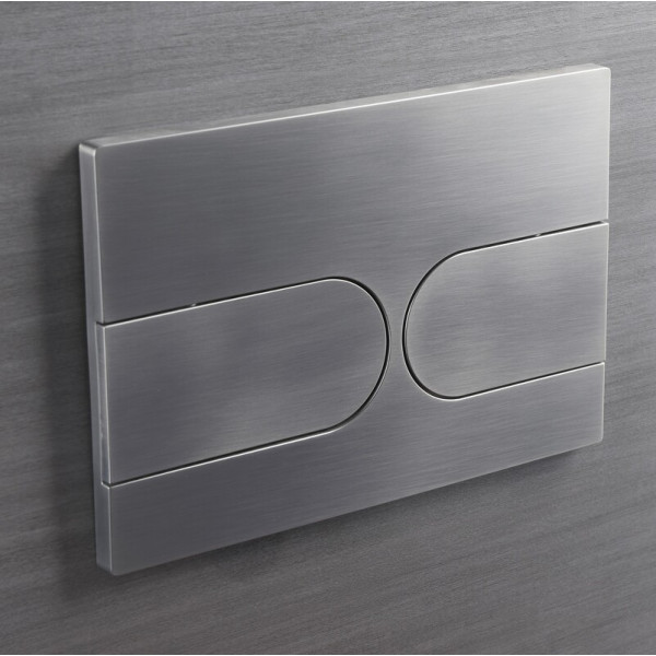 Панель змиву Koer KT-0604-07 240x160x10mm пластикова, кнопка закруглена (колір графіт) (KR5325)