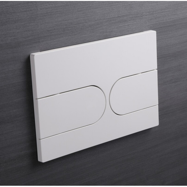 Панель змиву Koer KT-0604-03 240x160x10mm пластикова, кнопка закруглена (колір білий) (KR5322)