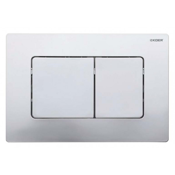 Панель змиву KOER KT-0602-01 240x160x10mm пластикова, кнопка квадратна (колір хром) (KR5178)