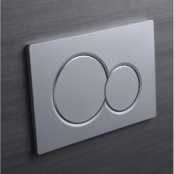 Панель змиву Koer KT-0601-14 240x160x10mm пластикова, кнопка кругла (колір сатин) (KR5177)