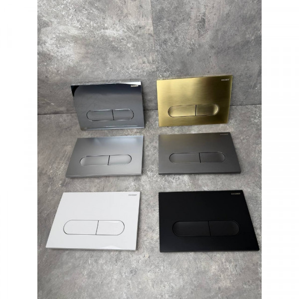 Панель змиву KOER KT-0608-07 240x160x10mm пластикова, кнопка закруглена (колір графіт) (KR6128)