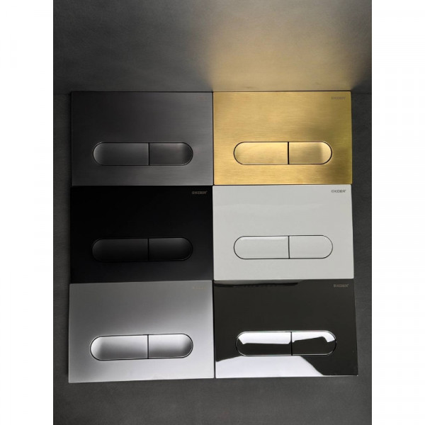 Панель змиву KOER KT-0608-07 240x160x10mm пластикова, кнопка закруглена (колір графіт) (KR6128)