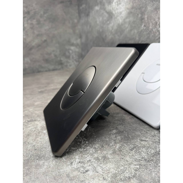Панель змиву Koer KT-0606-07 157x198x10mm пластикова, кнопка закруглена (колір графіт) (KR5712)