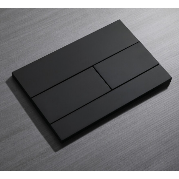 Панель змиву Koer KT-0603-05 240x160x10mm пластикова, кнопка лінійна (колір чорний матовий) (KR5320)