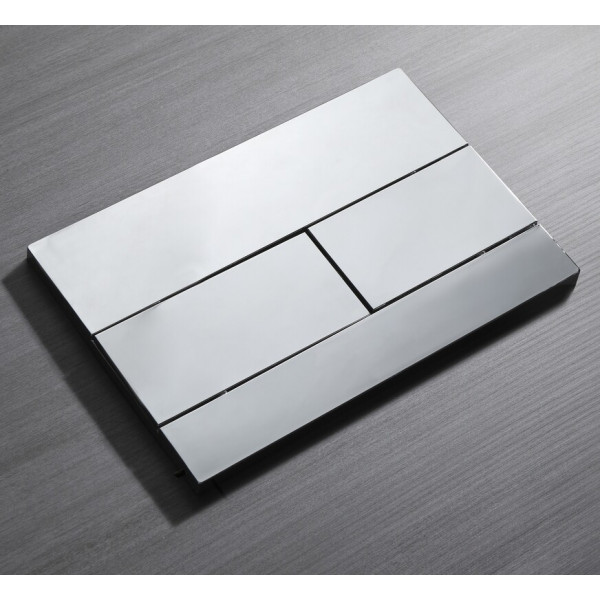 Панель змиву Koer KT-0603-01 240x160x10mm пластикова, кнопка лінійна (колір хром) (KR5319)