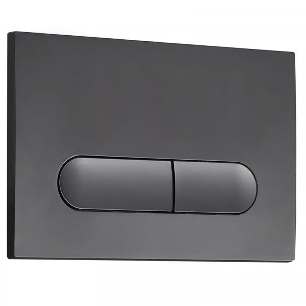 Панель змиву KOER KT-0608-07 240x160x10mm пластикова, кнопка закруглена (колір графіт) (KR6128)