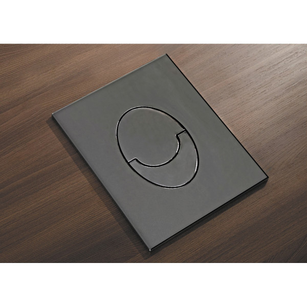 Панель змиву Koer KT-0606-07 157x198x10mm пластикова, кнопка закруглена (колір графіт) (KR5712)
